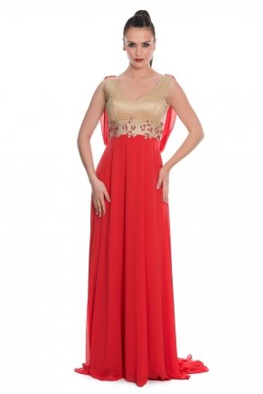 Red Long Sleeveless Small Size Wedding Guest Dress K5513