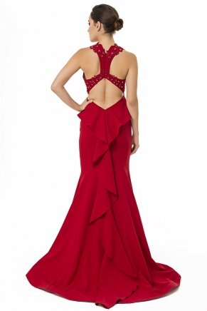 Dragon Red Long Sleeveless Small Size Wedding Guest Dress Y6419