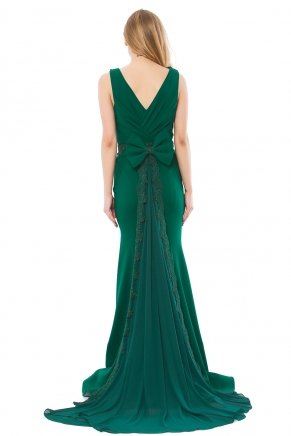 Dark Benetton Green Long Sleeveless Mermaid Evening Dress Y6283
