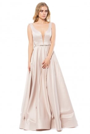 Küçük Beden Vızon Uzun Kloş Düğün Elbisesi K6145