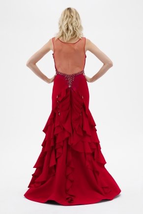 Dragon Red Long Sleeveless Small Size Wedding Guest Dress Y7000