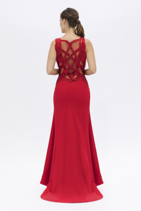 Dragon Red Long Sleeveless Small Size Wedding Guest Dress Y7035