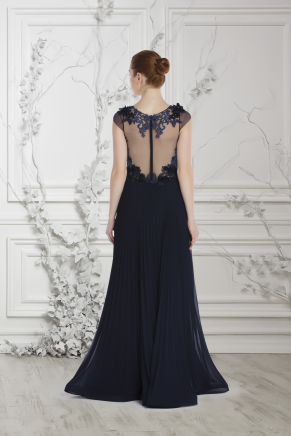 Small Size Navy  Long Evening Dress Y7537